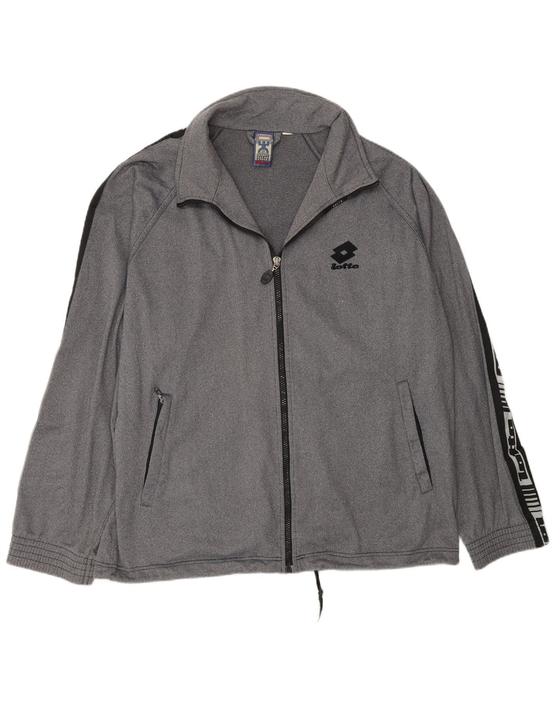LOTTO Mens Training Graphic Tracksuit Top Jacket XL Grey