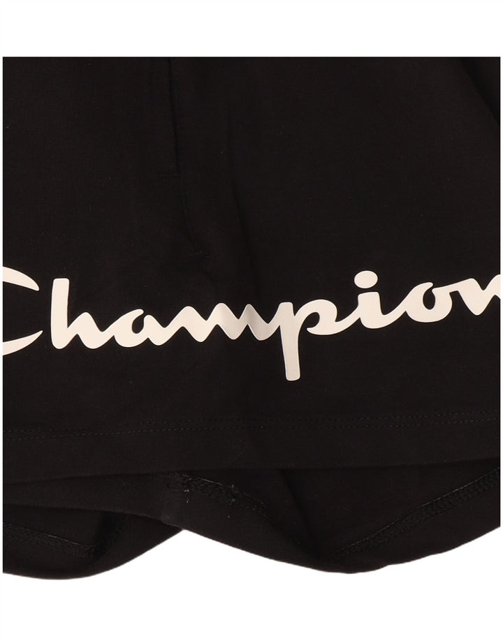 Champion Damen Graphic Sport Shorts UK 12 Medium Schwarz