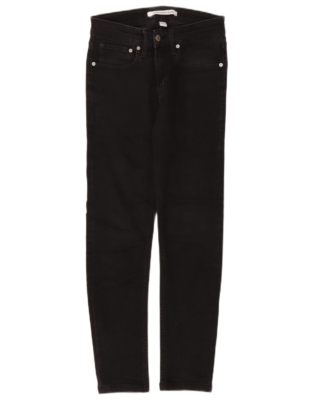 Calvin Klein Damen Slim Jeans W29 L26 Schwarze Baumwolle