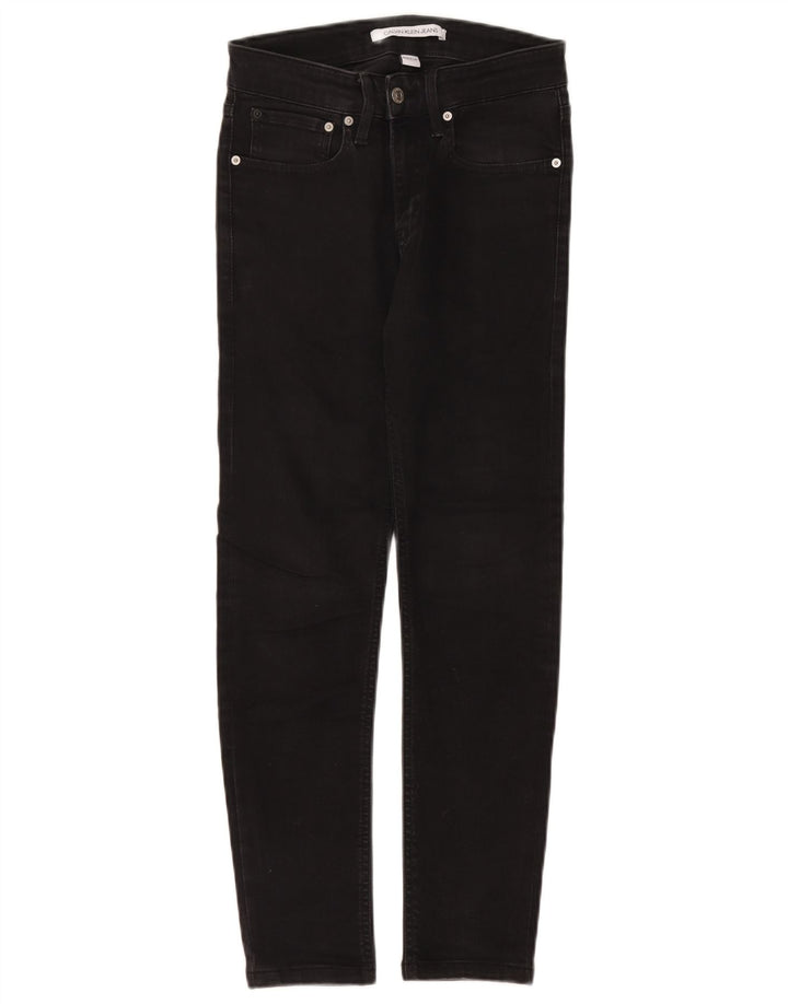 Calvin Klein Damen Slim Jeans W29 L26 Schwarze Baumwolle