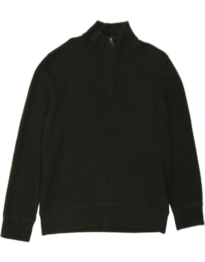 EDDIE BAUER Mens Zip Neck Jumper Sweater Medium Green Cotton Vintage Eddie Bauer and Second-Hand Eddie Bauer from Messina Hembry 