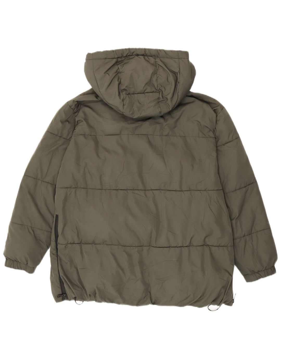 Zara Damen-Kapuzen-Übergröße, wattierte Jacke, UK 14, Mittelgrün, Polyester