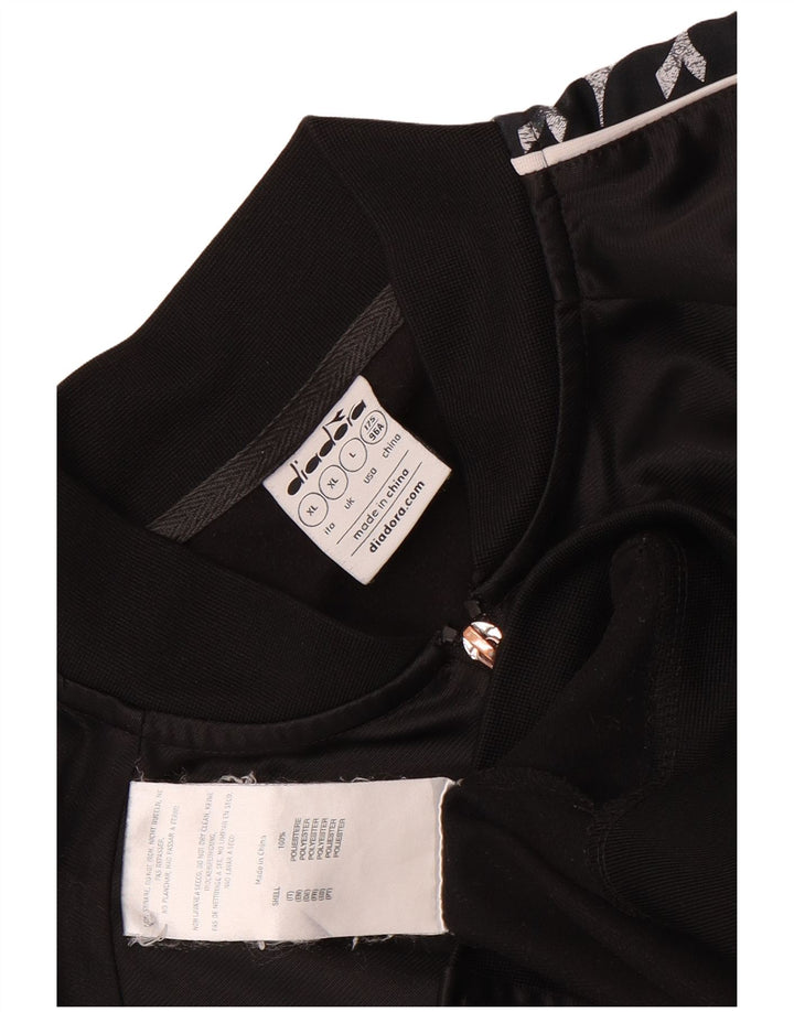 Diadora Herren-Trainingsanzugoberteil mit Grafik, XL, Schwarz, Polyester