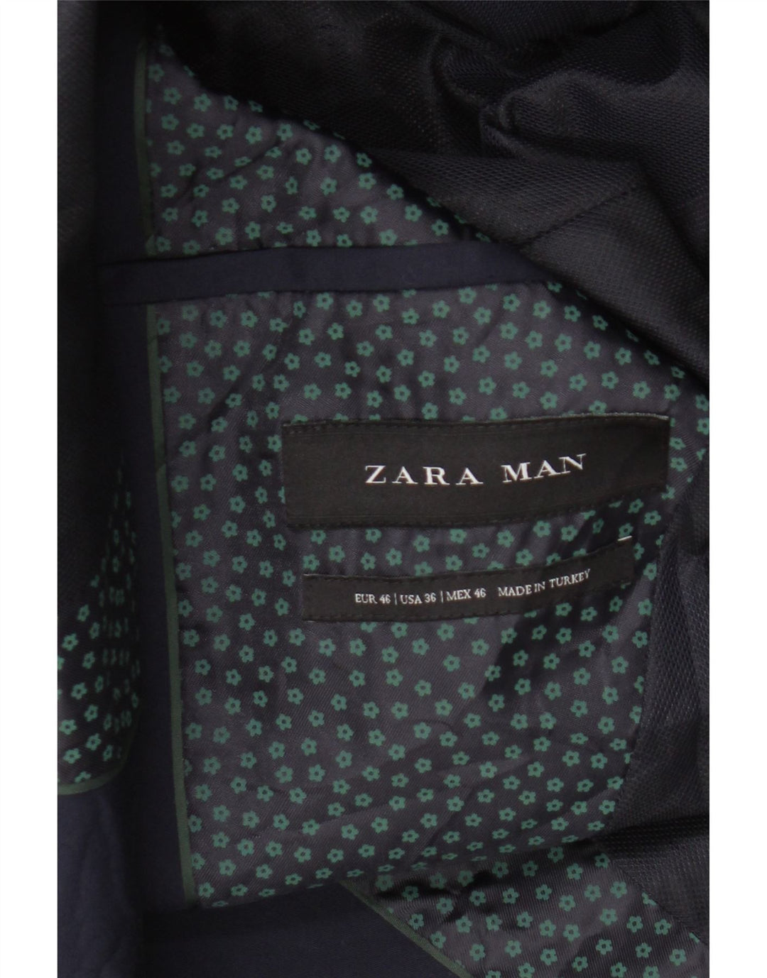 Zara Herren-Blazer mit 2 Knöpfen, EU 46, klein, Marineblau