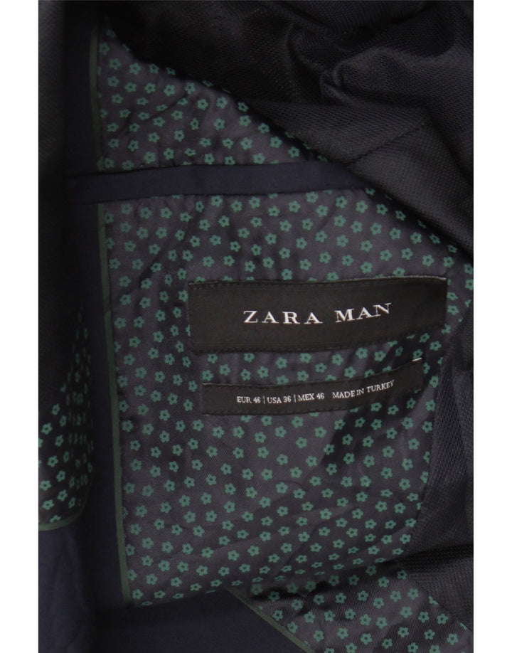 Zara Herren-Blazer mit 2 Knöpfen, EU 46, klein, Marineblau