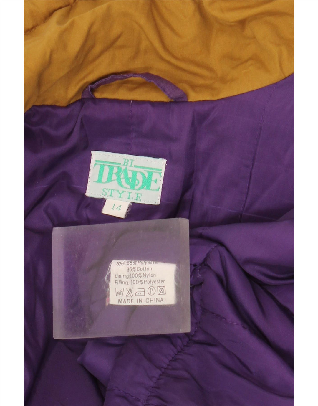 Vintage Damen Übergroßer Windjacke Mantel UK 14 Groß Lila Polyester