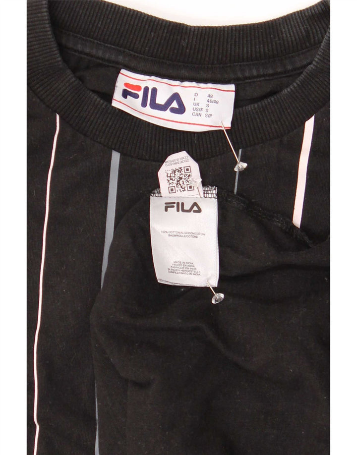 Fila Herren T-Shirt Top Small schwarz gestreift aus Baumwolle