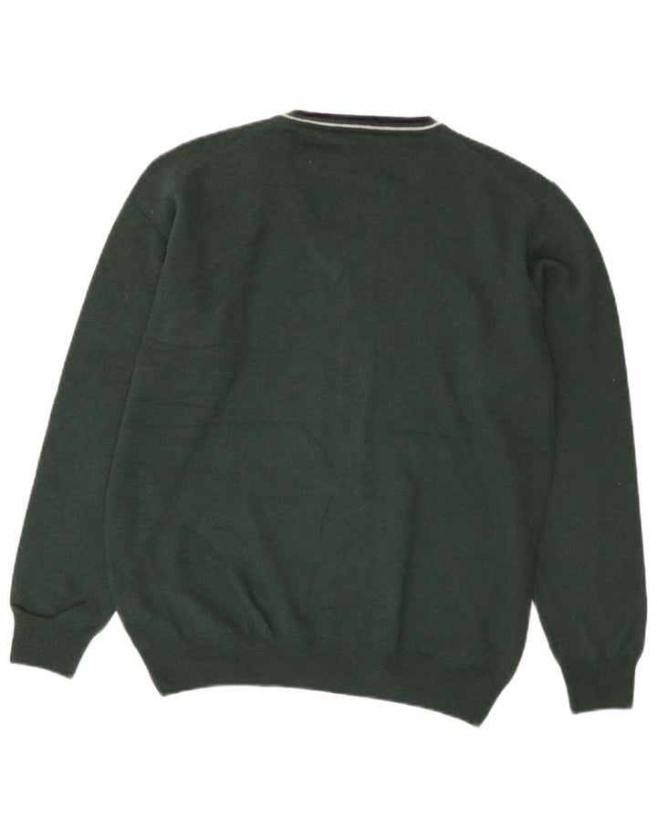 Fred Perry Jungen-Pullover mit V-Ausschnitt, 15–16 Jahre, grüne Wolle