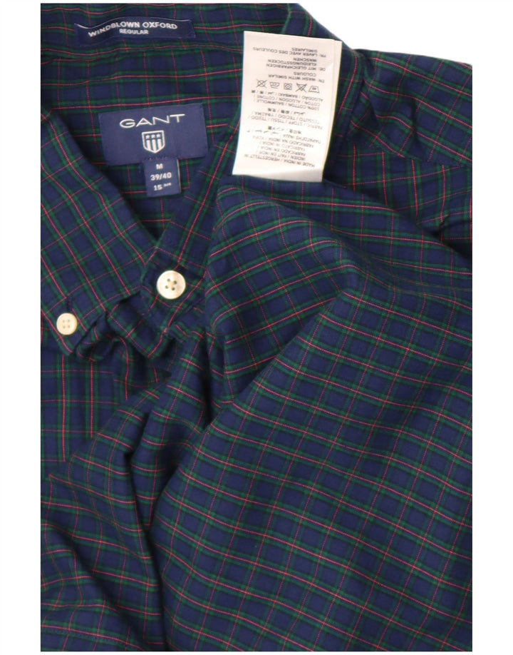 Gant Herren-Hemd mit normaler Passform, Größe 39/40, 15 3/4, mittelgroß, marineblau, Gingham