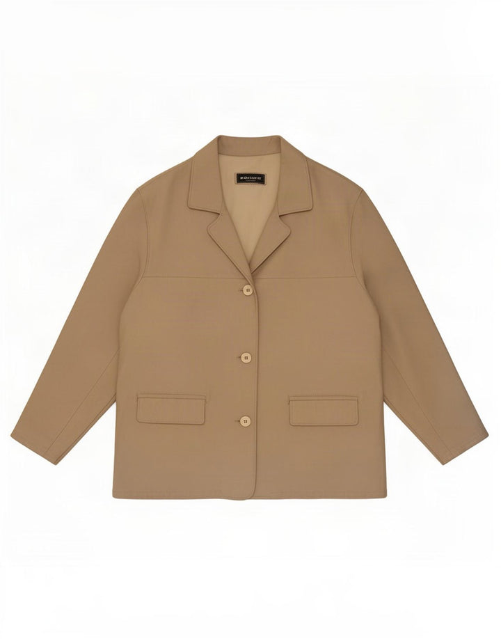 Equipe Damen Loose Fit Lederjacke IT 42 Mittelbeige