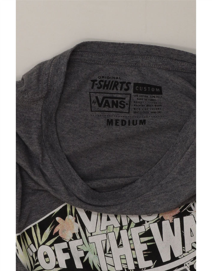 Vans Herren Grafik-T-Shirt-Oberteil aus mittelgrau gesprenkelter Baumwolle