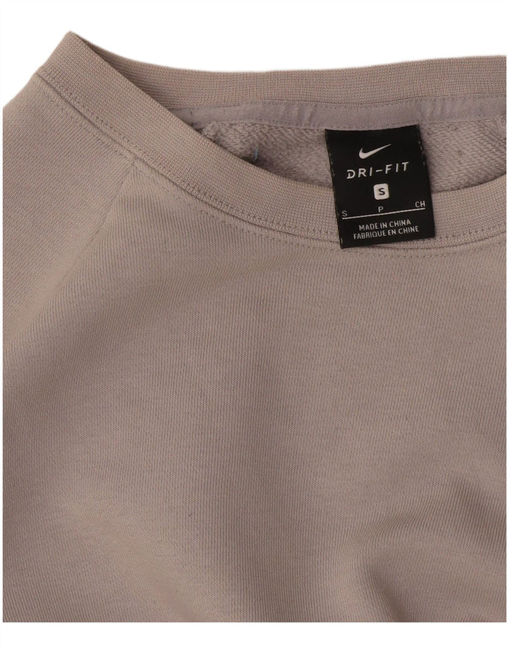 Nike Damen Crop Oversized Sweatshirt Pullover UK 10 Small Grau
