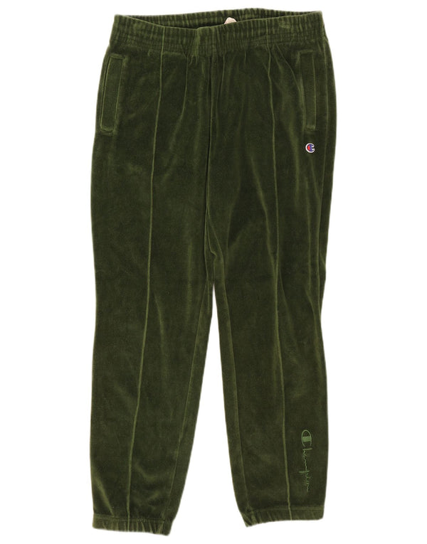 Champion Damen-Trainingshose aus Velours, mittelgrüne Baumwolle