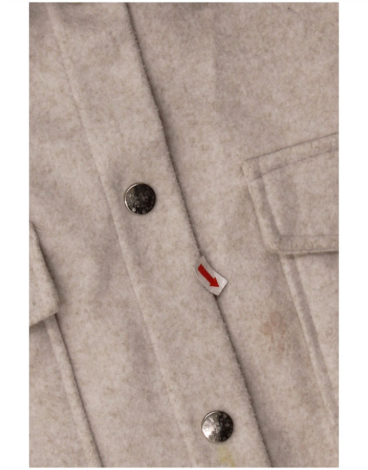 Übergroßes Shacket-Fleece-Hemd von Zara für Damen, UK 16, großes graues Polyester