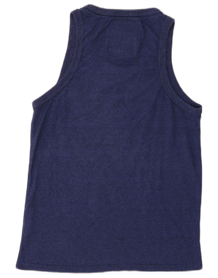 Superdry Herren Grafik-Trägershirt, groß, marineblau gesprenkelte Baumwolle