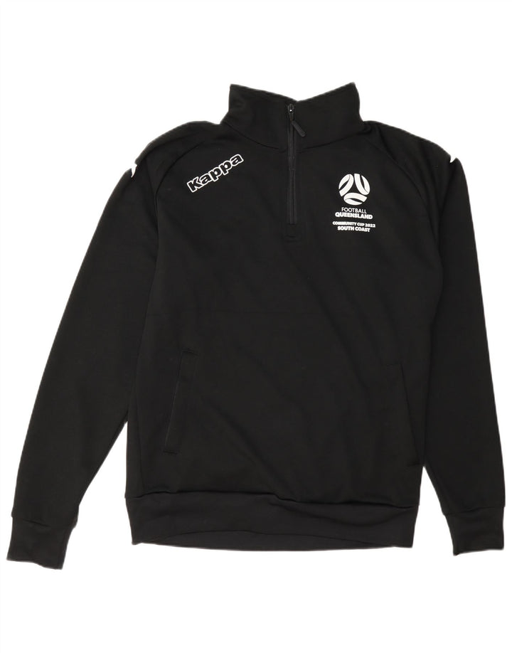 Kappa Herren Graphic Pullover Trainingsanzug Top Jacke Medium Schwarz Polyester