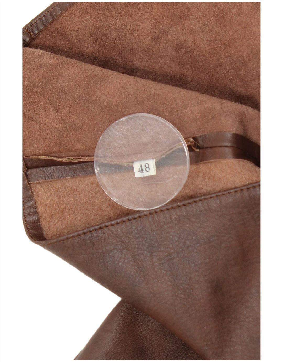 VINTAGE Damen Lederweste IT 48 XL Braunes Leder