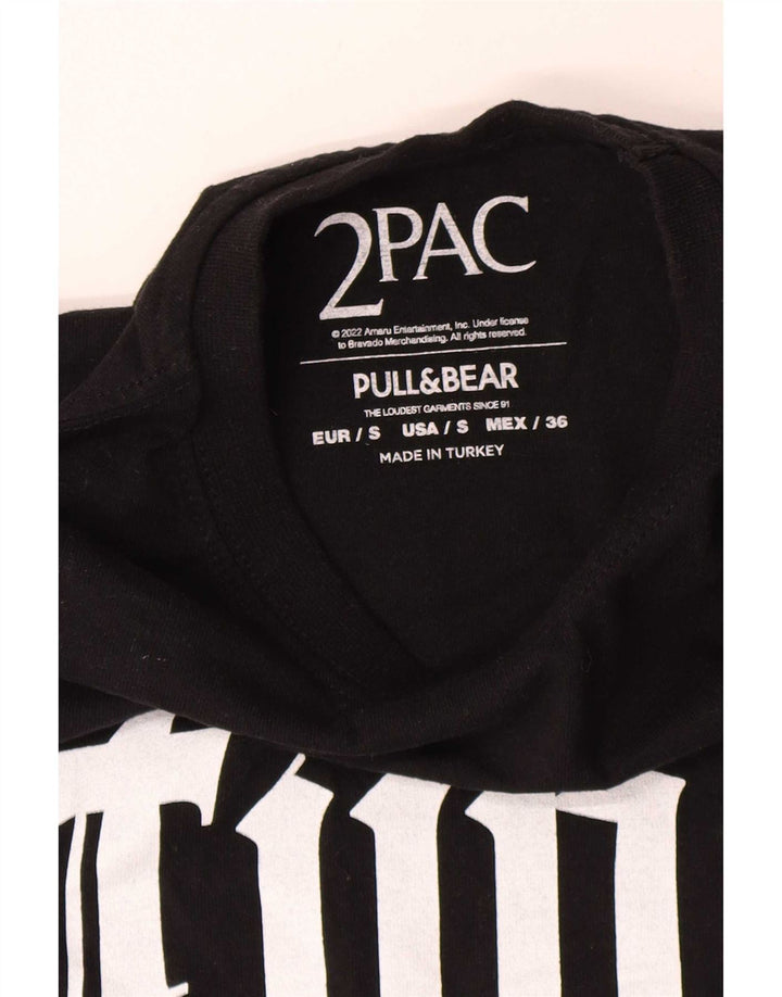 Pull & Bear Herren 2 Pac Graphic T-Shirt Top Small Schwarz