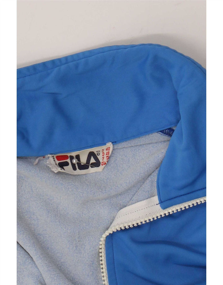 Fila Herren-Trainingsanzug-Top-Jacke IT 48 Mittelblau gestreift