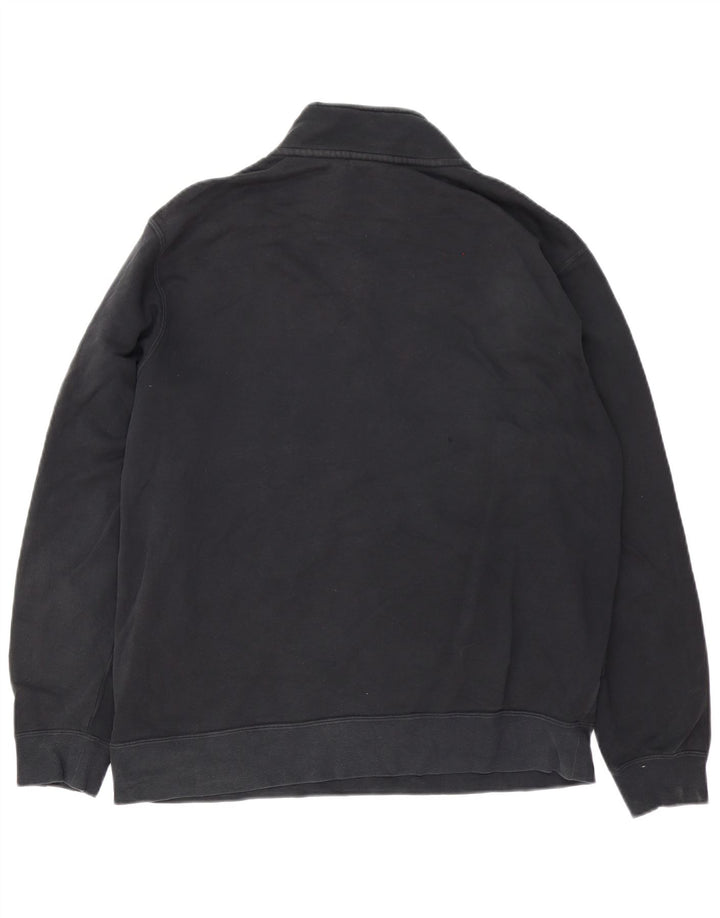 Nike Herren-Sweatshirt mit Reißverschluss am Hals, groß, aus schwarzer Baumwolle