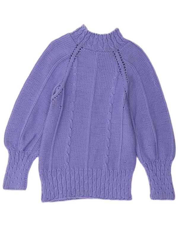 Vintage Damen Rollkragenpullover Pullover UK 16 Large Lila