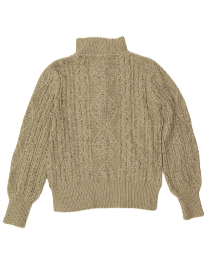 FAT FACE Damen-Pullover mit Reißverschluss, Größe S, Khaki, Argyle/Diamant