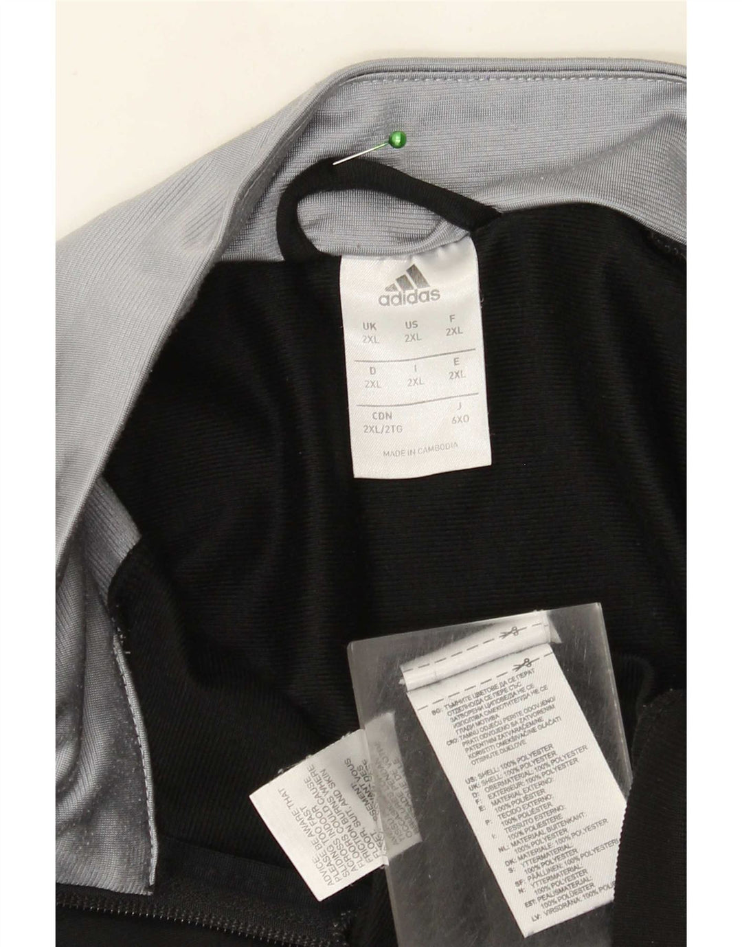 Adidas Herren Trainingsanzug Top Jacke 2XL Schwarz Colourblock Polyester