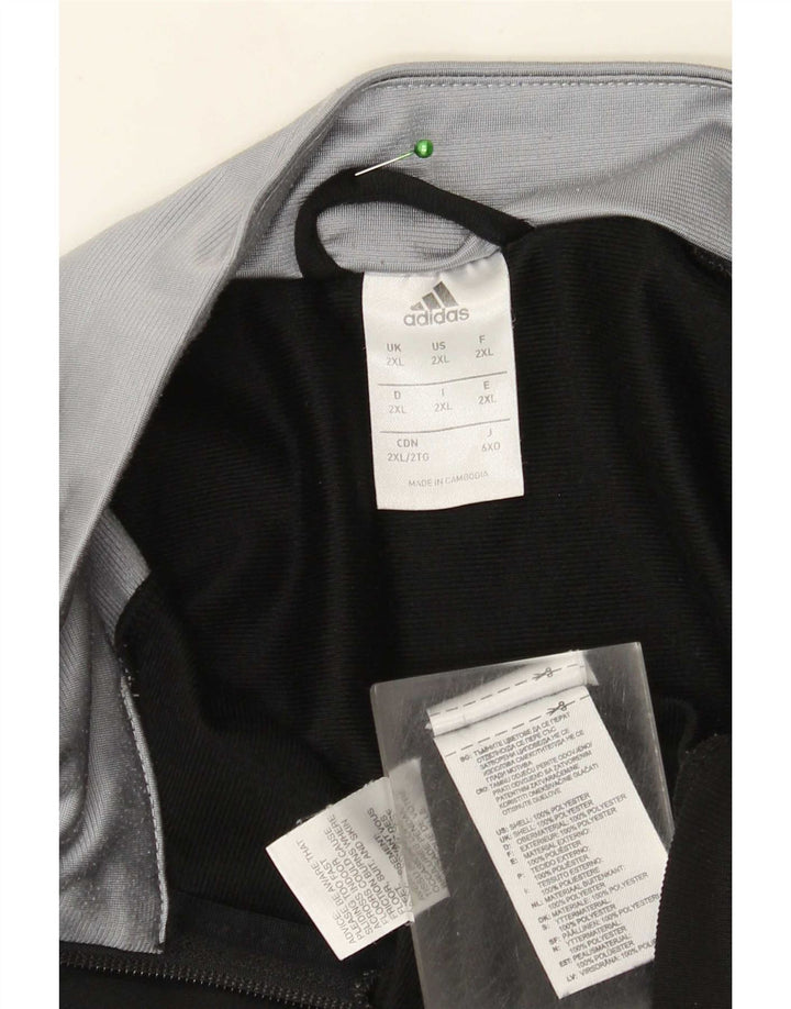 Adidas Herren Trainingsanzug Top Jacke 2XL Schwarz Colourblock Polyester