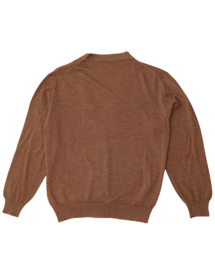 Vintage Damen Cardigan Pullover UK 14 Große braune Wolle