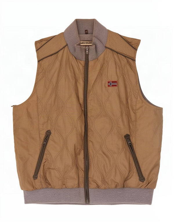 Napapijri Herren Steppweste UK 46 3XL Beige Colourblock Polyester