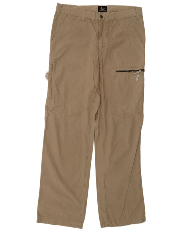 Sergio Tacchini Herren gerade Cargohose IT 52 XL W36 L34 Beige Baumwolle