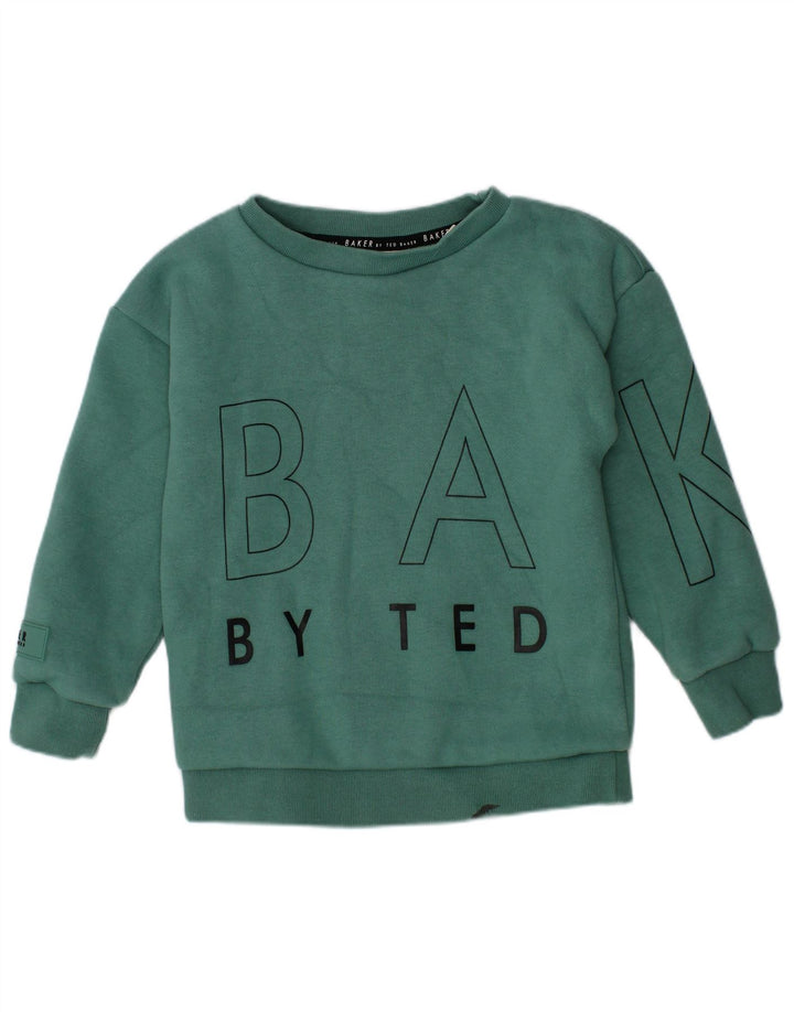 Ted Baker Jungen-Sweatshirt mit Grafik, 2–3 Jahre, grüne Baumwolle
