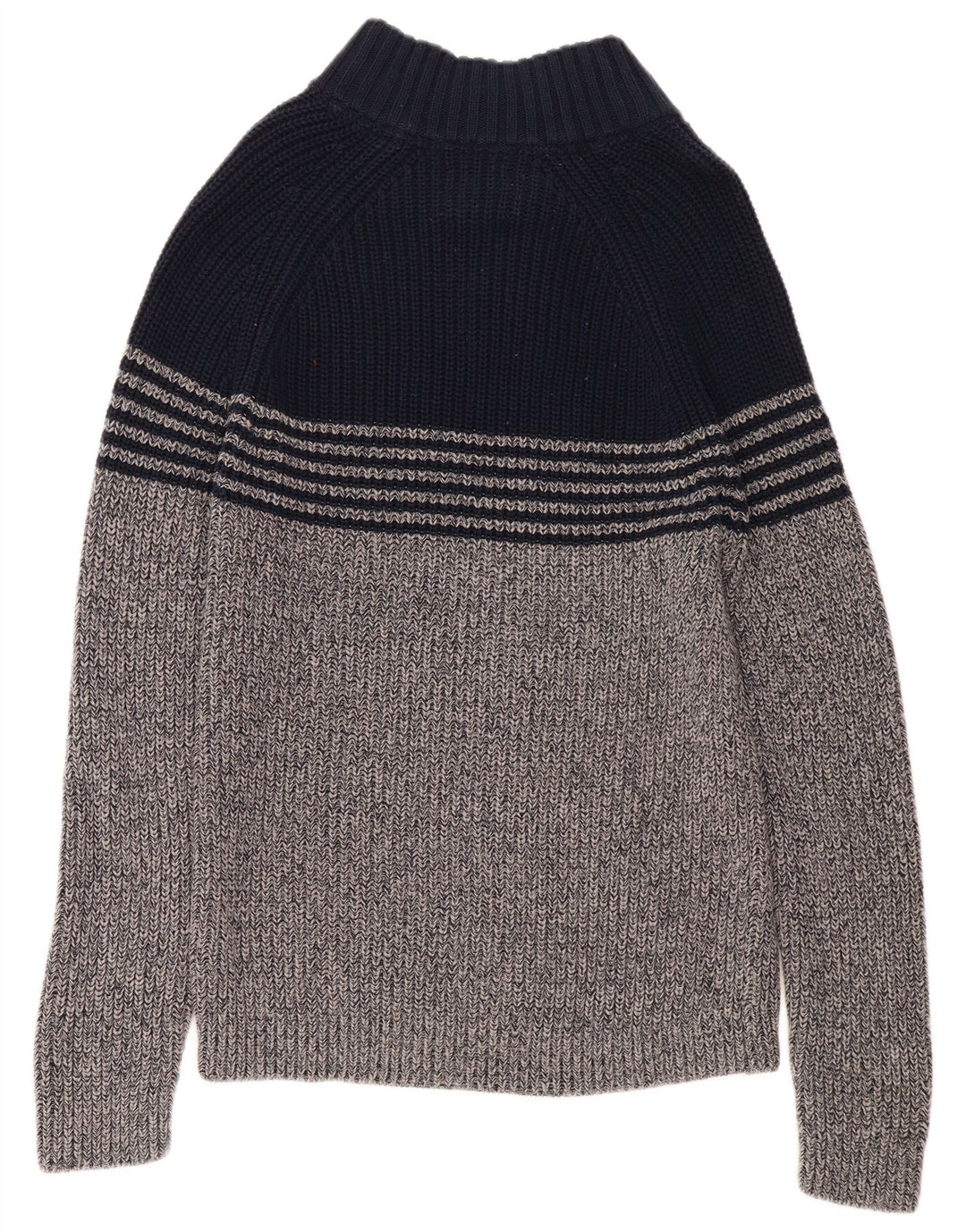 WHITE STUFF Damen-Pullover mit Knopfkragen, UK 16, Größe L, Grau, Farbblock