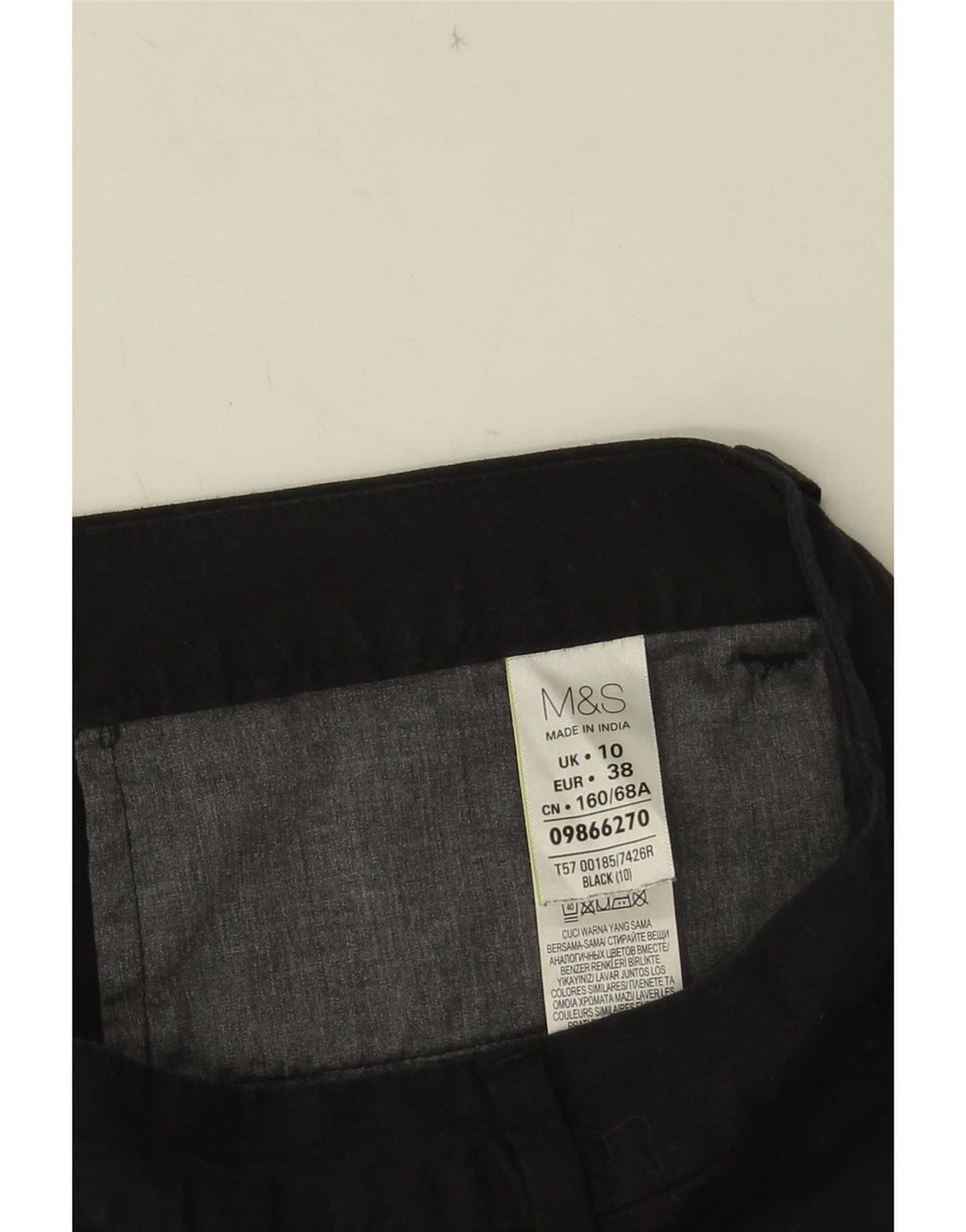 Marks & Spencer Damen Chinoshorts UK 10 Small W30 Schwarze Baumwolle