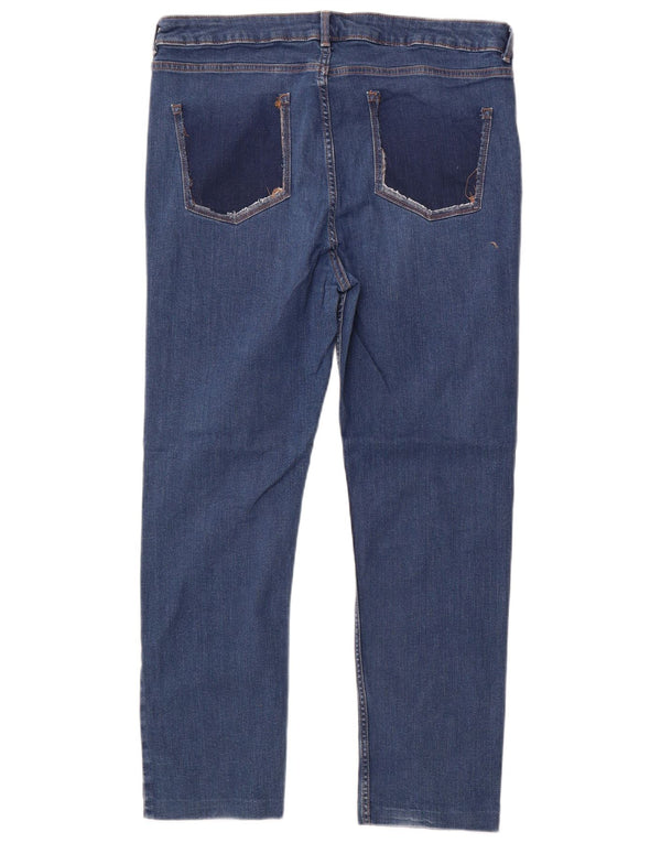 Marks & Spencer Damen Straight Jeans UK 18 XL W36 L28 Blaue Baumwolle