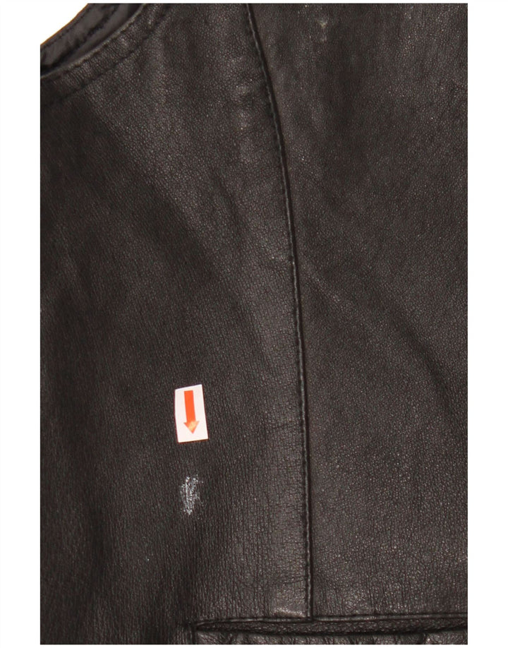 John F. Gee Herren Lederweste Mittelschwarzes Leder