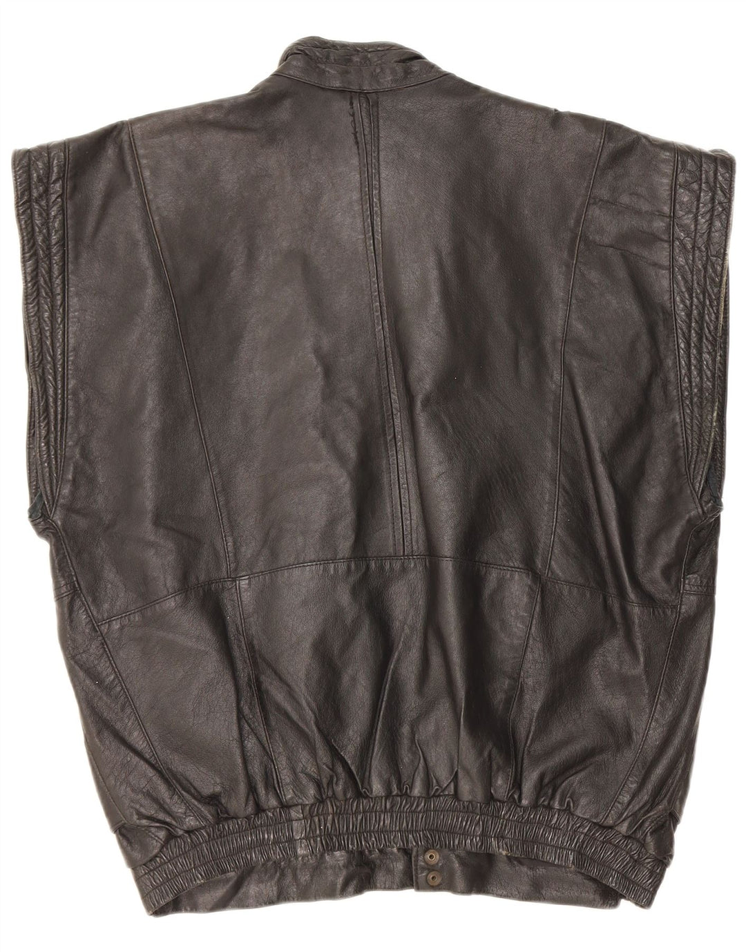 Vintage Herren Lederweste UK 40 Großes schwarzes Leder