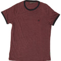 French Connection Herren-T-Shirt-Oberteil, mittelgroß, Burgunderrot, Baumwolle