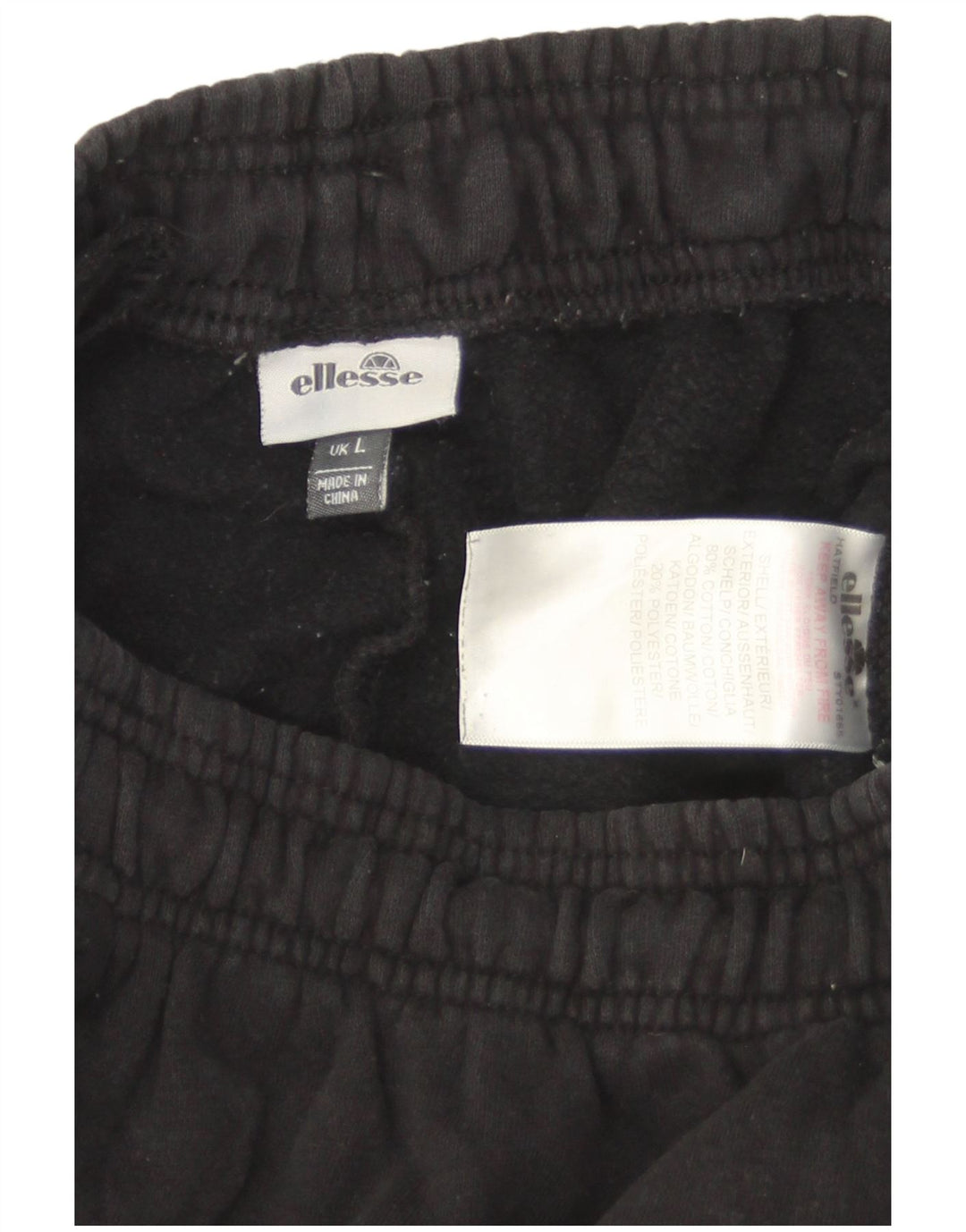 Ellesse Herren-Trainingshose, Jogginghose, Größe L, Schwarz, Baumwolle