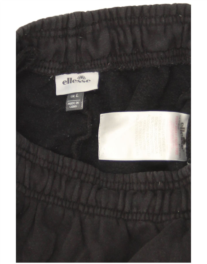 Ellesse Herren-Trainingshose, Jogginghose, Größe L, Schwarz, Baumwolle