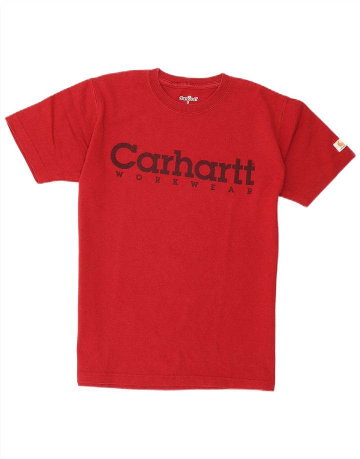 Carhartt Herren-T-Shirt mit Grafik, Größe S, Rot, Baumwolle