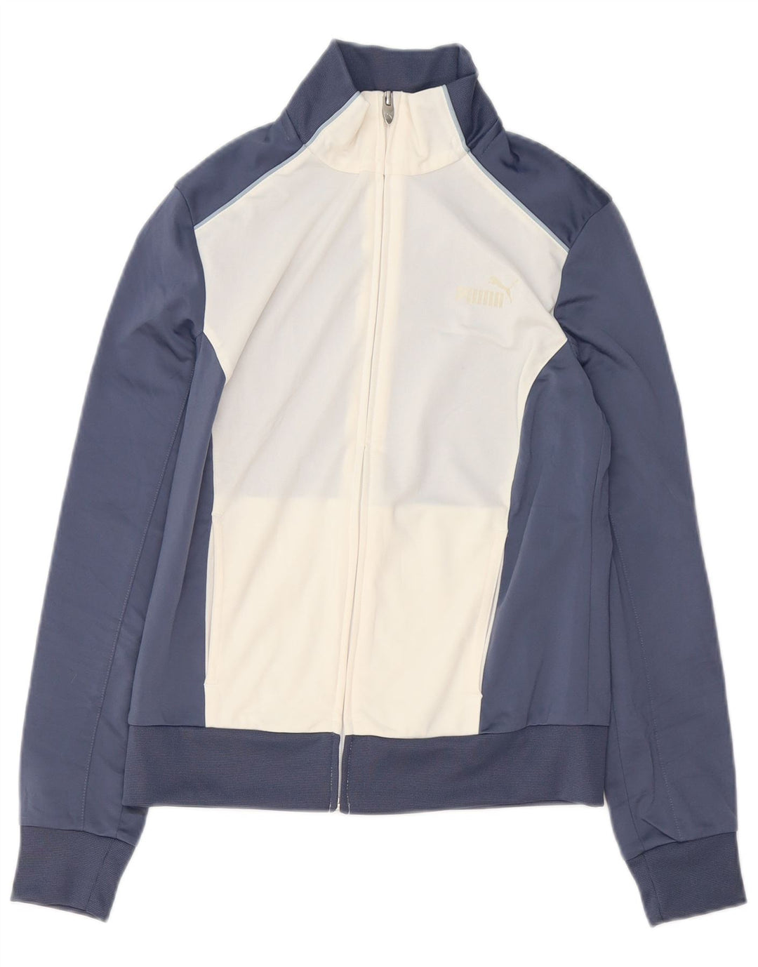 Puma Damen-Trainingsanzug-Top-Jacke, UK 12, mittleres Marineblau, Farbblock