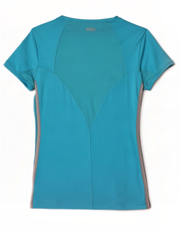 Adidas Damen Climacool T-Shirt Top UK 10 Small Blau Polyester