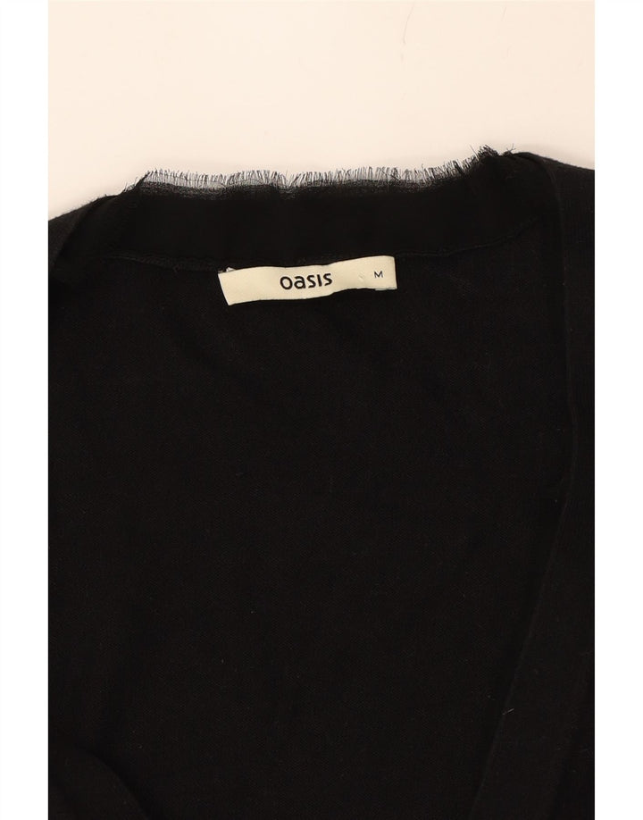 OASIS Womens Longline Cardigan Sweater UK 12 Medium Black Cotton Vintage Oasis and Second-Hand Oasis from Messina Hembry 