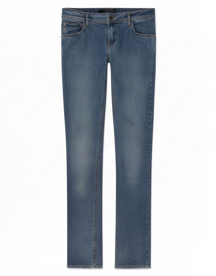Calvin Klein Damen Slim Jeans W28 L32 Blaue Baumwolle