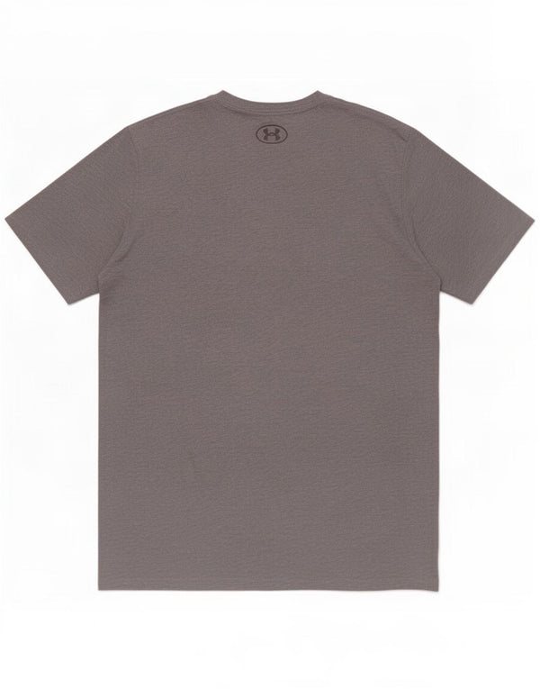 Under Armour Herren Heat Gear Graphic T-Shirt-Oberteil aus mittelgrau gefleckter Baumwolle