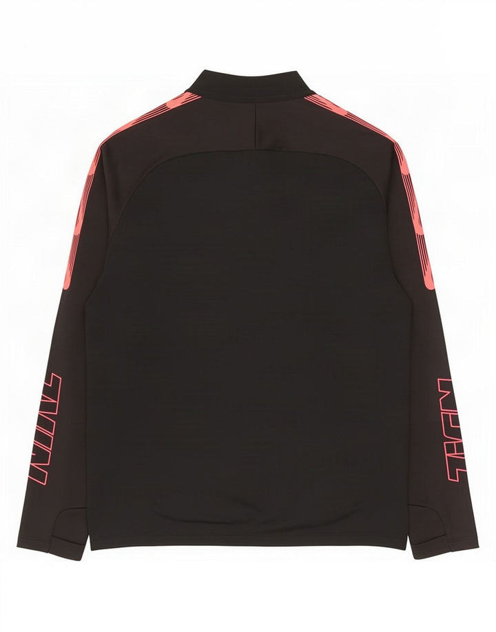 Nike Herren Dri Fit Pullover-Trainingsanzugoberteil mit Reißverschluss, Mittelschwarz, Farbblock