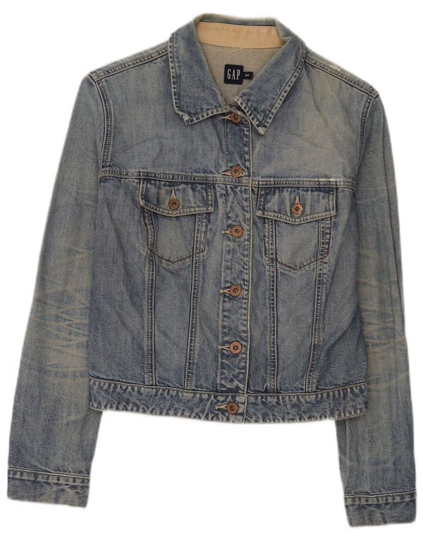 Gap Damen Crop Denim Jacke UK 10 Small Blaue Baumwolle