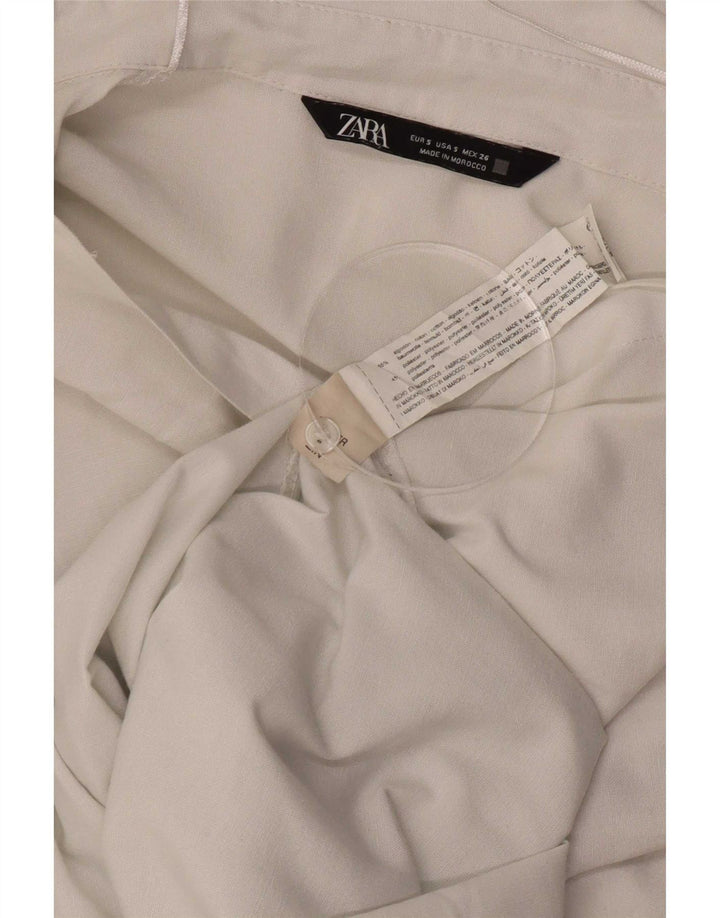 Zara Damen-Oversize-Hemd, UK 10, Größe S, weiße Baumwolle