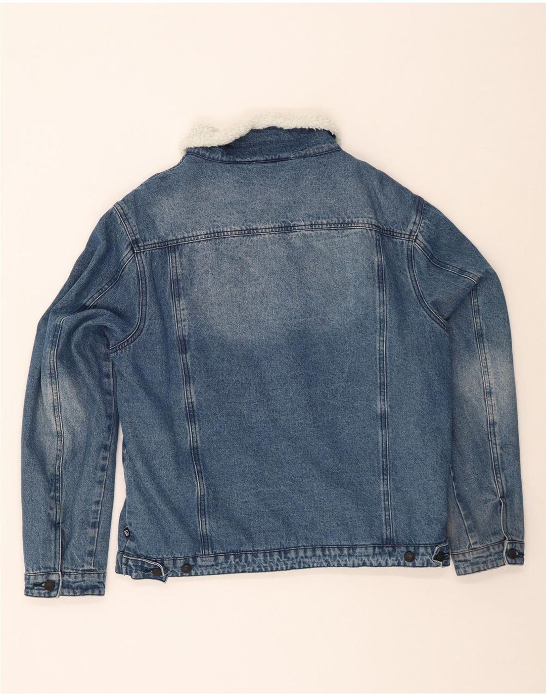 BRANDIT Herren Sherpa Jeansjacke UK 40 Große blaue Baumwolle
